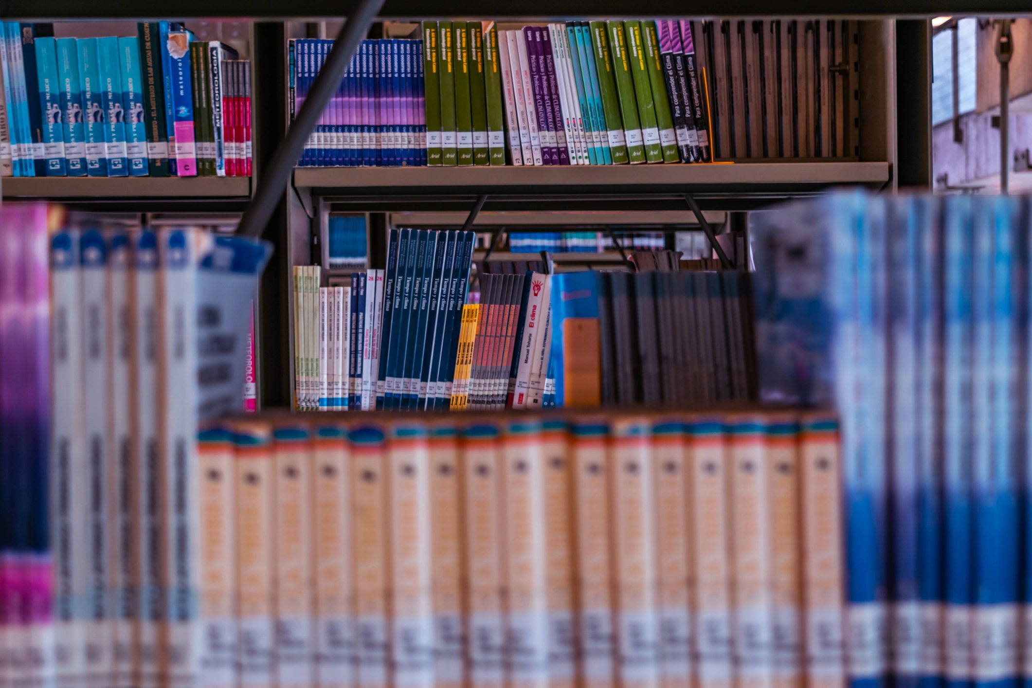 Shelves of science and reference books